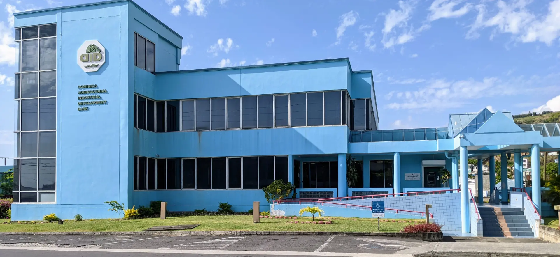 AID Bank headquarters in Goodwill, Roseau